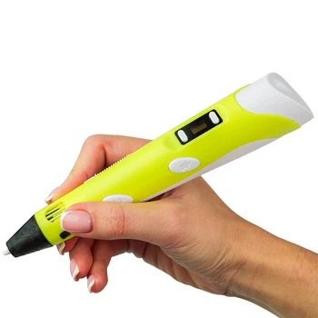 3D ручка c LCD дисплеем 3DPen Hot Draw 3 Yellow Комплект эко пластика для рисования 109 метров