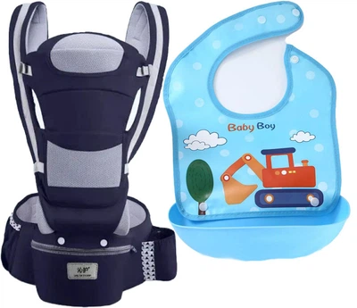 Хипсит, Эрго-рюкзак, кенгуру, переноска Baby Carrier 6в1Темно-синий слюнявчик-трансформер (n-9867)