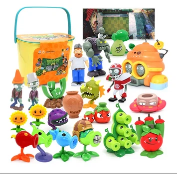 Корзина игрушек героев из игры Plants vs Zombies Растения против зомби 21 персонаж Разноцветный (korzina)