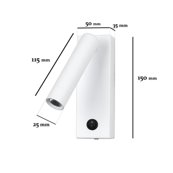 Светильник бра Levistella 920V40DSA WH металлический с LED подсветкой и выключателем Белый (134-16-LVS4325)