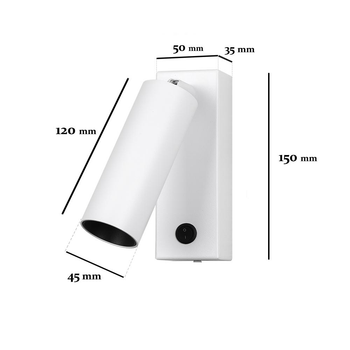 Светильник бра Levistella 920VSW003 WH металлический с LED подсветкой и выключателем Белый (134-16-LVS4323)