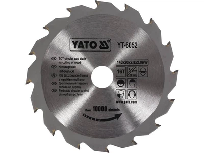 Диск пильний по дереву, 140х20х2.8х2 мм, 16 зубів YATO (YT-6052)