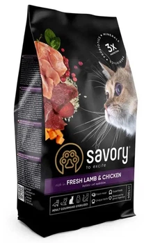 Сухой корм для стерилизованных кошек Savory Adult Cat Steril Fresh Lamb and Chicken ягнятина и курица 400 г (4820232630105)