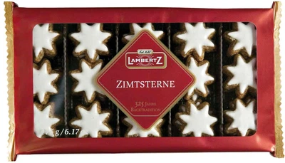 Пряничные звездочки LAMBERTZ с корицей и белой глазурью Zimtsterne 175 г