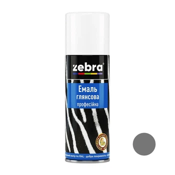 Эмаль глянцевая профессиональная ZEBRA 277 RAL 9006 серебряный 400 мл