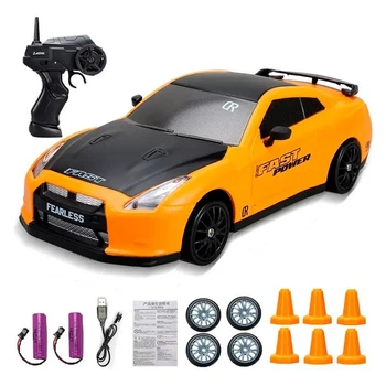 Машинка для дрифта на радиоуправлении Nissan GT-R - желтый