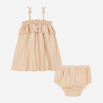 Дитячий літній сарафан + трусики для дівчинки Calvin Klein 456419146 62 см Бежевий (1159821494)
