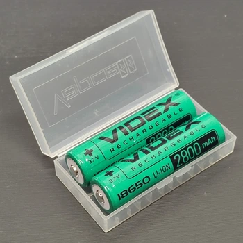 Аккумуляторы 18650 Videx на 2800 mAh- 2 штуки в пластиковом боксе, Li-ion (без защиты) 3.7V