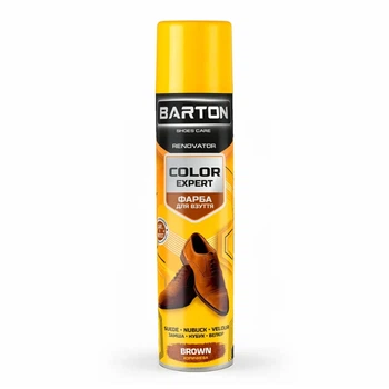 Фарба для взуття з замші, нубуку, велюру Barton Color Expert коричнева аерозоль 300мл BR20359