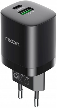 Мережевий зарядний пристрій Rixon RX30B 30W USB-C USB-A Black (8594221080153)