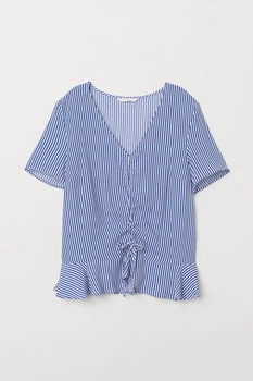Блуза H&M 36 бело синий полоска 7472169