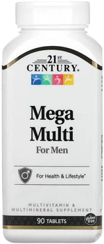 Мультивитамины для мужчин 21st Century Mega Multi for Men 90 таблеток (740985226582)