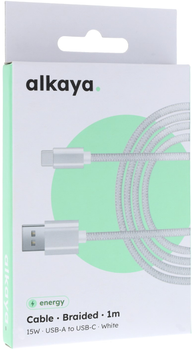 Кабель alkaya Speed Flex USB-A - USB-C 1m White (CL-60007)