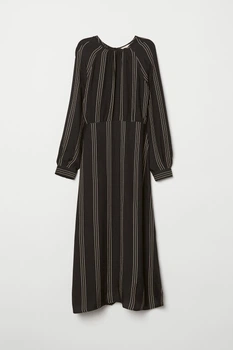 Платье H&M 34 черный полоска 412712189
