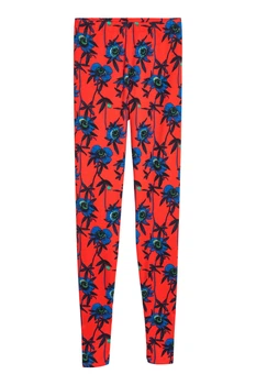 Леггинсы H&M XS красный цветы 2704576327