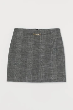 Юбка H&M 38 темно серый клетка 2408846347