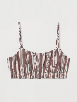 Топ H&M M бело коричневый 2909991007