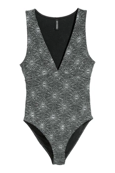 Боди H&M XS черно серебряный 812528164