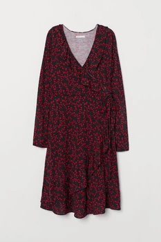 Платье для беременных H&M M черный сердечки 302722224