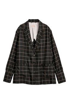 Піджак H&M 36 чорний клітина 807609931