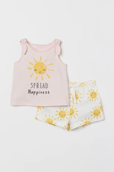 Комплект (майка, шорты) H&M 74см розовый,белый 2606932434