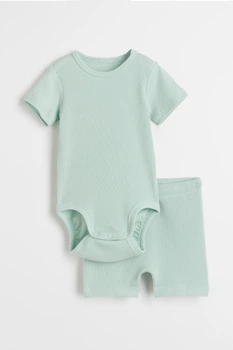 Комплект (боди, шорты) H&M 104см ментоловый 1807942804