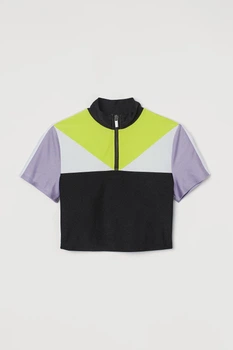 Топ H&M XS чорно салатовий 2607988867