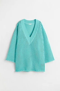 Платье H&M S светло бирюзовый 8081077395