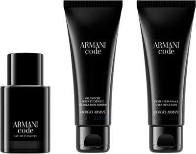 Zestaw męski Giorgio Armani Armani Code Woda toaletowa 50 ml + Żel pod prysznic 75 ml + Balsam po goleniu 75 ml (3614273951258)