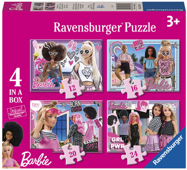 Набір пазлів Ravensburger Barbie 19 x 14 см 12+16+20+24 деталей (4005556031740)