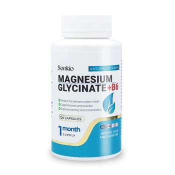 Магній гліцинат з вітаміном В6, Magnesium glycinate with B6, 120 капсул