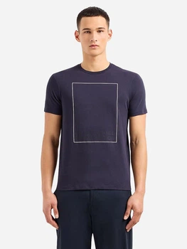 Футболка хлопковая длинная мужская Armani Exchange 547178395 XL Синяя (1159817171)