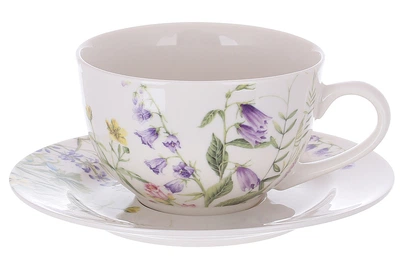 Набор фарфоровый для чая Floral – чашка с блюдцем D15.5 300 мл 2 шт. K027