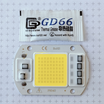 Світлодіод LED COB 50Вт 220В Холодний білий + Термопаста