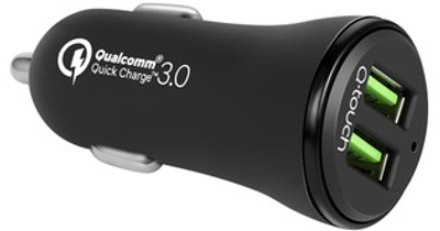 Ładowarka samochodowa Navilock 2 x USB Type-A, QC 3.0 Black (4043619627394)