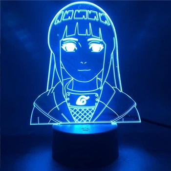 Світильник з 3D ефектом led лампа Хіната Хьюга з аніме Наруто Узумакі нічник з пультом (100029.35)