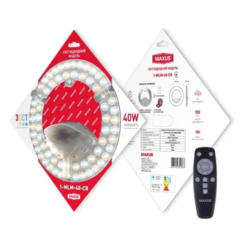 Світильник світлодіодний 1-MLM-40-CR MAXUS Led Module 40W 3CCT Circle Remote