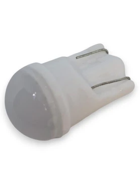 Светодиодная лампа Т10 W5W 3SMD 2835 12V Синий свет керамика матовая линза (10586)