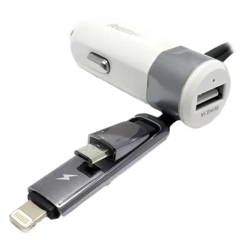 Зарядное устройство Remax 2в1 USB + кабель Micro-USB/Lightning (RCC102)