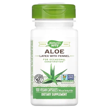 Натуральна добавка Aloe Latex With Fennel, 100 вегакапсул Nature's Way 000314354