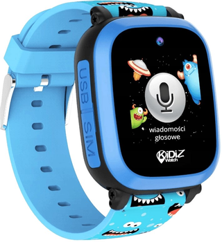 Детские смарт-часы KiDiZ Watch One с функцией SOS Голубой (6912021062278)