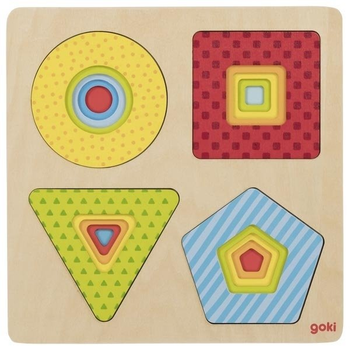 Puzzle warstwowe Goki 4 kształty geometryczne (57705G) (4013594577052)