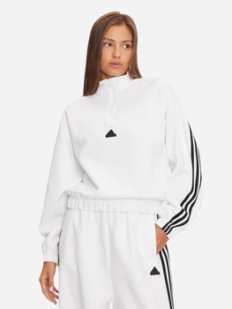 Толстовка на блискавці без капюшона жіноча Adidas W FI 3S QZ