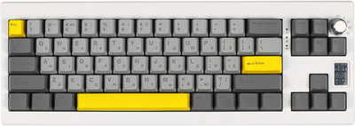 Клавіатура механічна бездротова EPOMAKER Shadow-X 70% Wisteria Linear Switch Hot-Swap LCD Screen RGB UA Wireless/Bluetooth/USB White (SHX-W-WL)