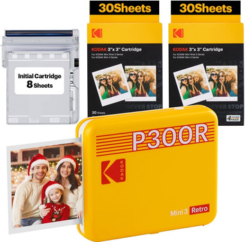 Drukarka fotograficzna Kodak Mini 3 Retro Yellow 3 x 3 + 60 arkuszy (0192143003373)