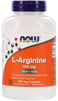 Аминокислота Now Foods L-Аргинин L-Arginine 180 вегетарианских капсул 700 мг (733739000330)