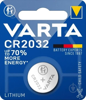 Батарейка литиевая VARTA CR2032, на блистере 1шт