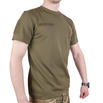 Футболка Kiborg Tactical Coolpass хакі з велкро панелями для шевронів S