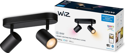 Світильник WiZ точковий накладний розумний IMAGEO Spots, 2х5W, 2200-6500K, RGB, Wi-Fi, чорний (929002659101)