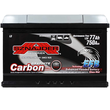 Автомобільний акумулятор SZNAJDER Carbon Start Stop EFB 77Ah 750A R+ 577 05